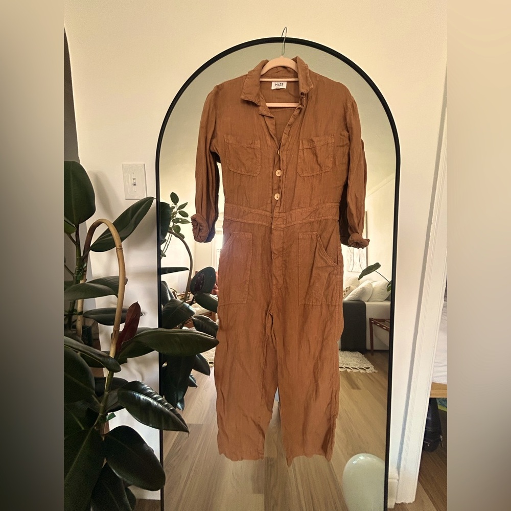 Mate the Label long sleeve linen jumpsuit